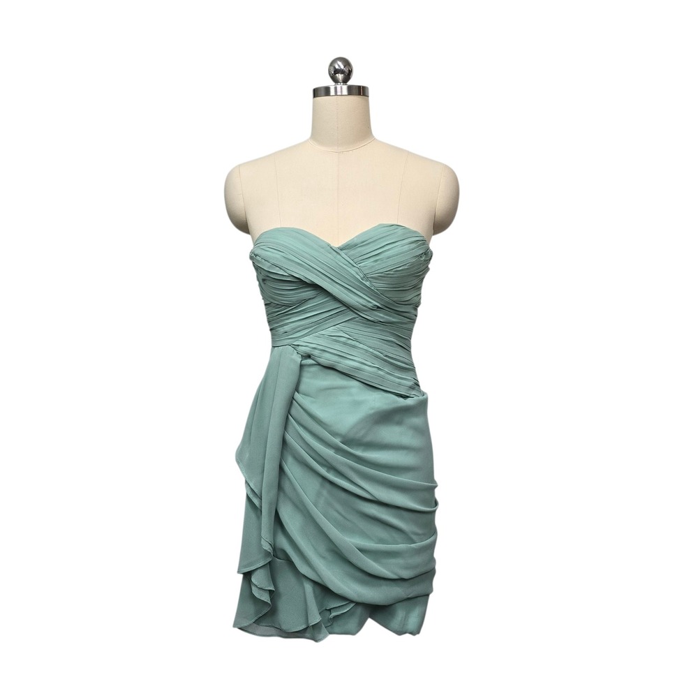 Minuet Strapless Ruched Draped Mini‎ Dress Mint Green Party Cocktail Size Small